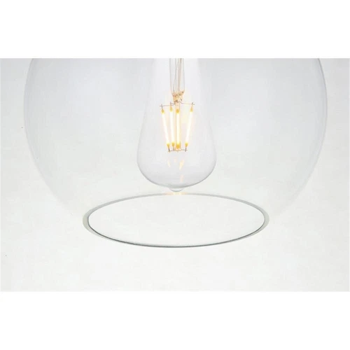 Living District Baxter 1-Light Metal & Glass Flush Mount in Black/Clear - Picture 6 of 6