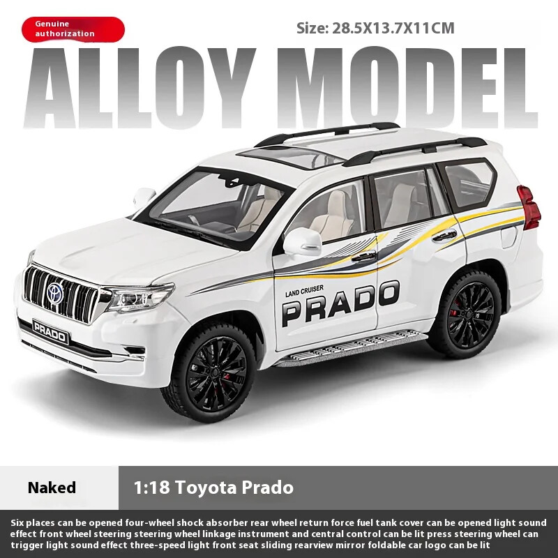1:18 TOYOTA Land Cruiser Prado SUV Alloy Car Model Diecast Toy