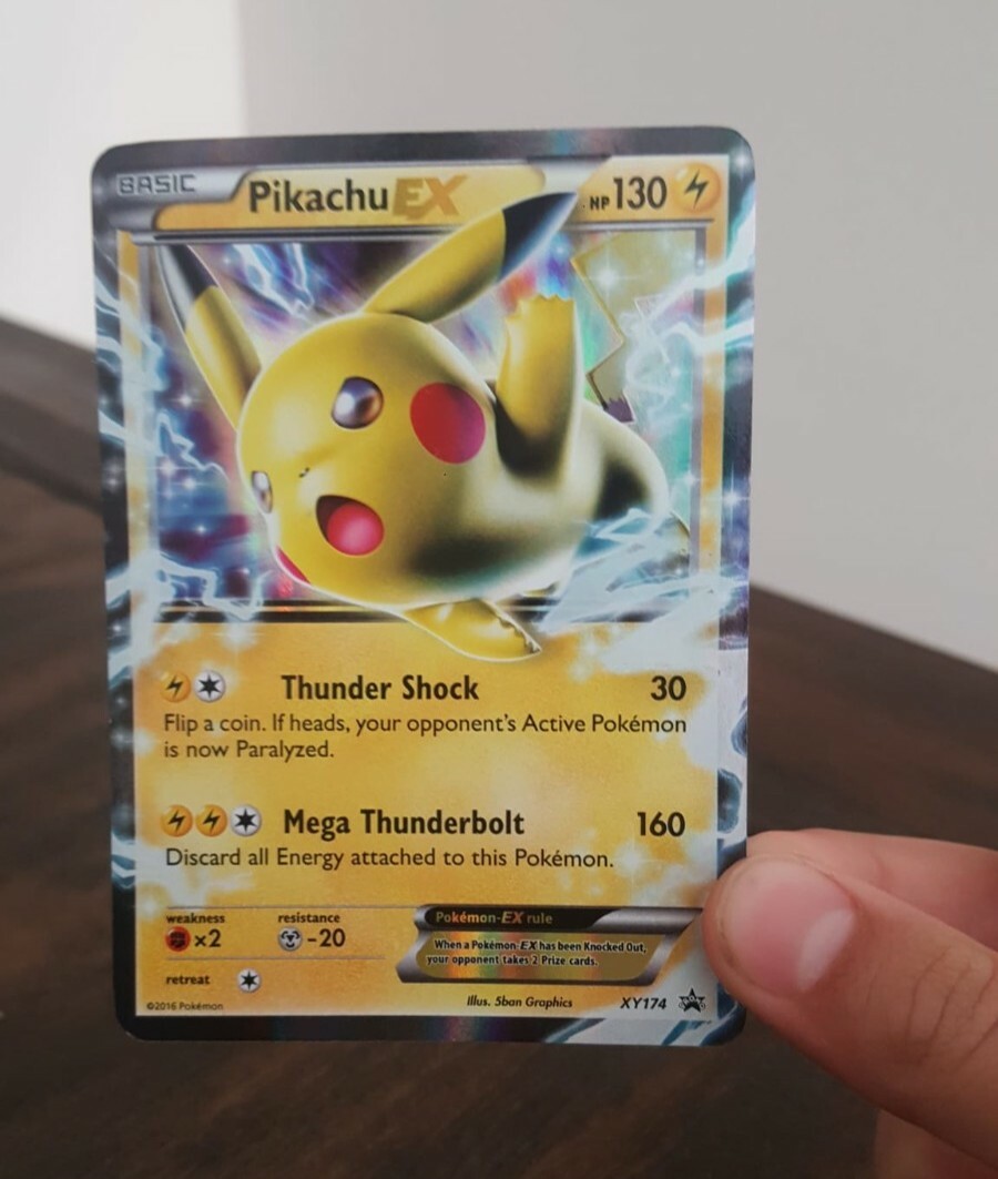 2016 Pikachu EX (XY174) black star promo full art standard 2016 Pikachu EX (XY174) black star promo full art standard