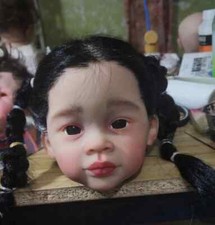 30inch Painted Reborn Baby Doll Kit Toddler Girl Hand-Rooted Black Hair DIY Gift