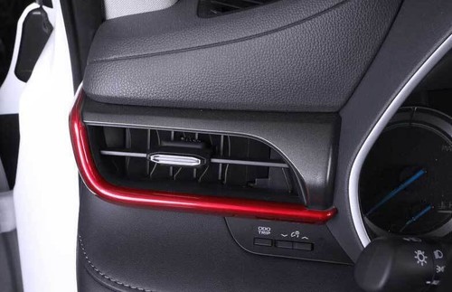 Para Toyota Highlander 2020-2022 Rojo Brillante Consola Central Salpicadero Tira Borde - Imagen 3 de 5