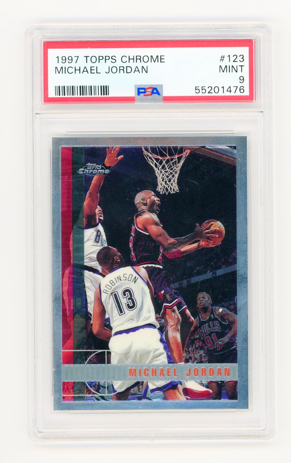 Topps 1997 cromo * PSA 9 como nuevo * Michael Jordan #123 * comprar barato * BV = $250,00
