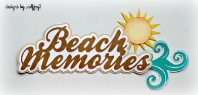 CRAFTECAFE BEACH TITLE Premade paper piecing scrapbook diecut piece album page