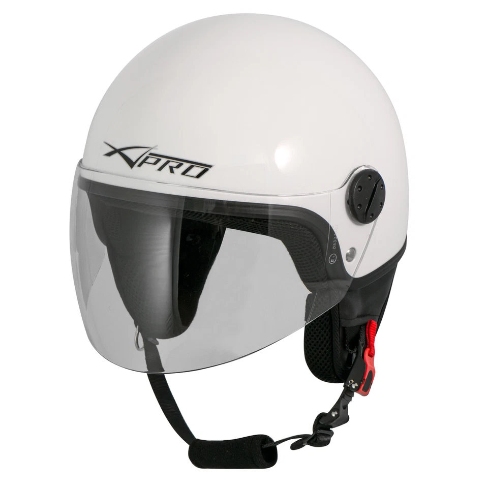Motorradhelm Motorrad Roller Jet Helm Demi Mit Viser Weiss - Bild 2 von 4