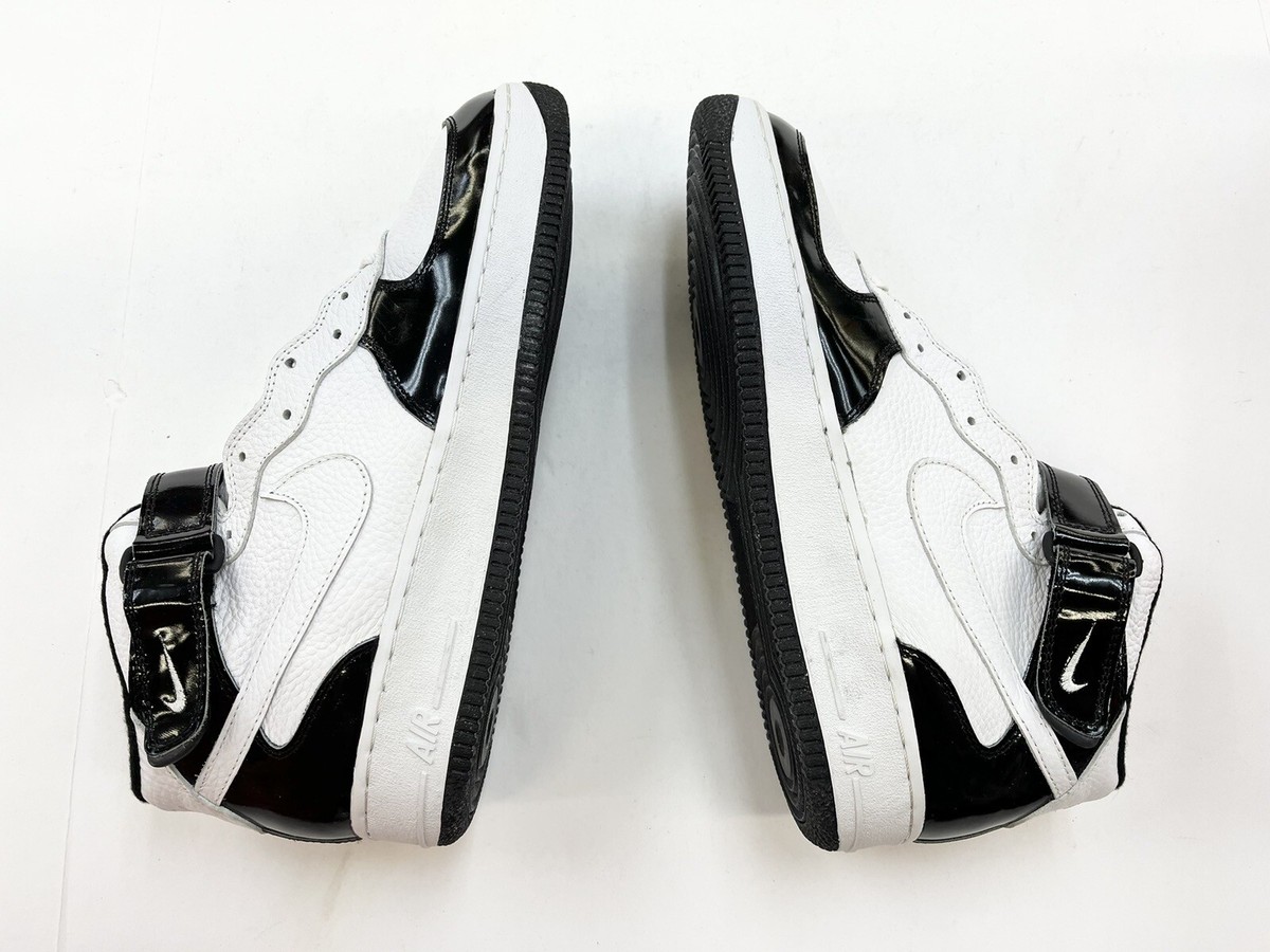 1995 Nike Air Force 1 Mid SC White Black Patent Leather Sz 1995 Nike Air Force 1 Mid SC White Black Patent Leather Sz