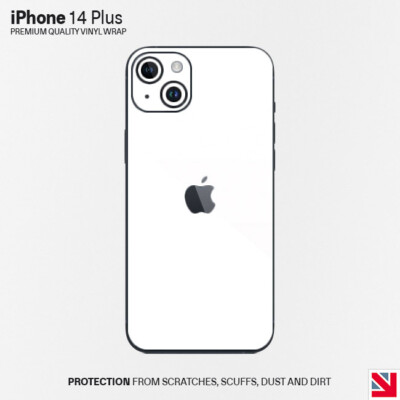 WEISS Glanz iPhone 14 Plus Skin Aufkleber Vinyl Sticker Wrap