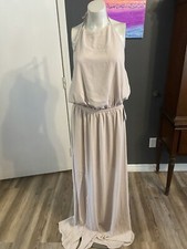 Show Me Your Mumu Heather Halter Low Back Tie Dress Beige Size XL  New
