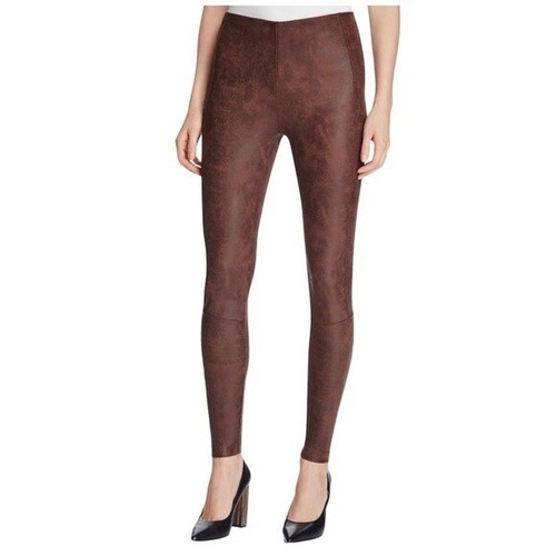 Lysse Buffed Suede Leggings Women’s Size XS Bourbon Brown Tummy Smoothing Panels - Picture 2 of 9