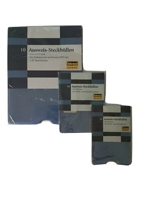 IDENA 10er Pack Ausweis EC Karten Steckhüllen / Sichthüllen Gr. 60x89 95x70 111x157