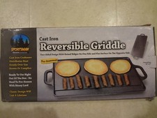 Sportsman Series Heavy Duty Reversible Pre Seasoned Cast Iron Griddle -Brand New