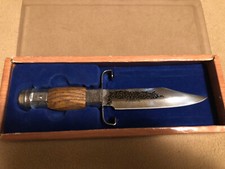 VINTAGE 9in. Fixed Blade J. Bowie Knife Wooden Handle - Great Condition