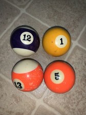 Replacement 4 Vintage billiards pool balls.