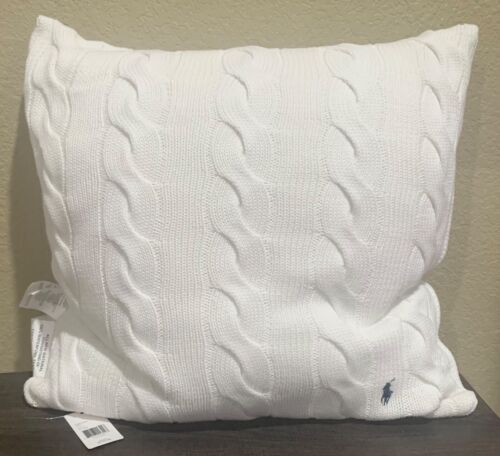 POLO Ralph Lauren Hanley Knit Decorative Throw Pillow Pony Embroidery Chic Cream - 第 1/3 張圖片