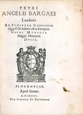 Laudatio ad funebrem concionem quae Pisis habita est in exequiis Cosmi Medicis 