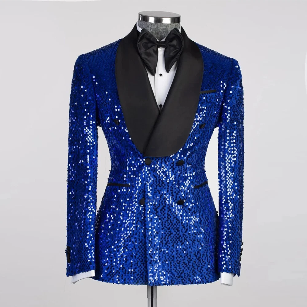 Royal blue and gold blazer top