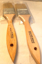 PAINT BRUSH 1 1/2 INCH 100 PURE BRISTLE WOOD HANDLE LOT OF 4 MADE IN TAIWAN NEW