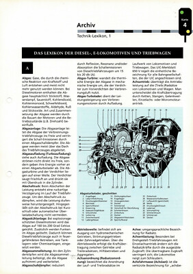 The Technology Dictionary of Diesel, Electric Locomotives and Railcars Information Sheet