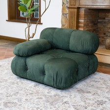 Divano singolo Mario Bellini omaggio Camaleonda pelle nabuk verde premium