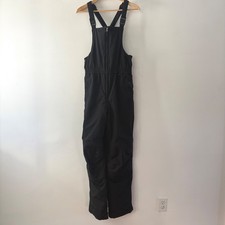 Lands End Kids Squall Snow Bibs Black Grow-A-Longs Size 16 Winter Overalls