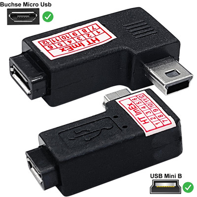 Mini USB Stecker auf Micro USB Buchse Adapter für HDD Festplatte extern WD