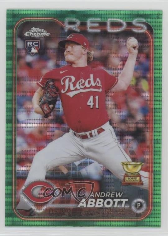 2024 Topps Chrome Green Sonar Refractor 5/99 Andrew Abbott #154 1i6e
