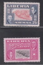 Liberia # C68-69 MNH COLOR ERRORS
