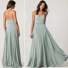Jenny Yoo Collection BHLDN Inesse Chiffon Dress Bridesmaid Dress Morning Mist 2