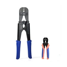 iCrimp Wire Rope Crimping Tool for Aluminum Loop Sleeve, Two Barrel Ferrule, ...