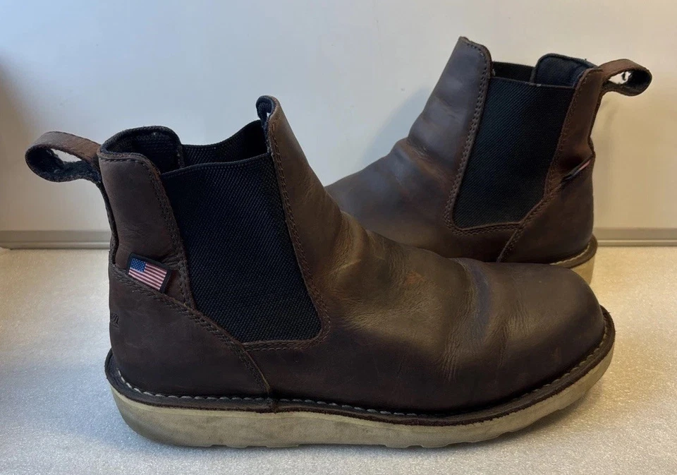 Botas de cuña DANNER Bull Run Chelsea marrón frotado con aceite EE. UU. 15481 para hombre talla 11,5 EE Foto 2 de 4