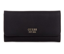 Guess Lyndi Slim Clutch Wallet Black Gold
