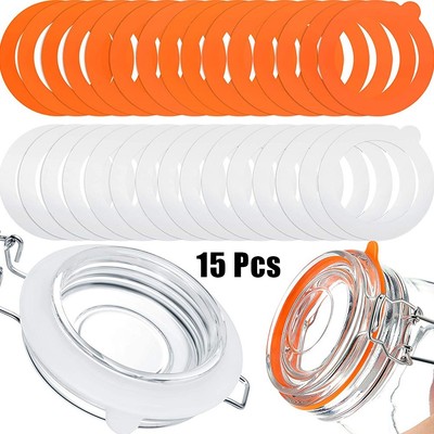 15x Silikon Ersatz Dichtung Luftdicht Gummidichtringe Set für Glasdeckel