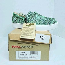 Spenco Coastal Space Dye Slip-On Shoes Womens 7.5 Green Blue Knit Comfort NIB