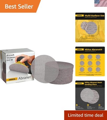 Professional-Grade 50-Pack Abranet 6-Inch Sanding Discs, Non-Clogging Design