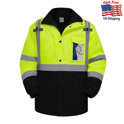 TCCFCCT Hi Vis Jacket for Men Class 3 High Visibility Jacket, Warm Reflective Co
