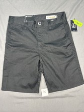 Volcom Frickin Racket Shorts black chinos Boy's size 27 14Y Big Youth