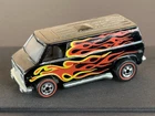 Vintage Hot Wheels Redline 1975 BLACK Super Van w/Flames - METAL Base! NEAR MINT