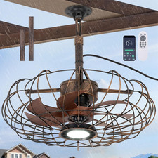 20'' Waterproof Outdoor Ceiling Fan with Lights and Remote, IP64 Hanging Gazebo