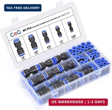 60PCS Quick Connect Air Hose Fittings Kit Push to Connect Pneumatic Air Line Set