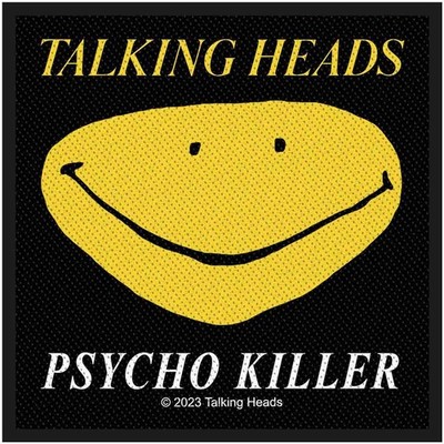 Talking Heads Woven Patch Psycho Killer new Official Black Size One Size