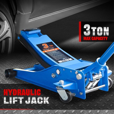 #ad #ad 3 Ton Heavy Duty Steel Low Profile Hydraulic Trolley Service Floor Jack Blue $125.99