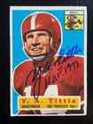Y.A. Tittle Autographed 1956 Topps Football Card #86 SF 49ers Hall of Fame