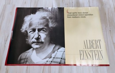 Albert Einstein vintage poster-Great Spirits...Opposition...Mediocre Minds 36x24