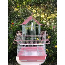 Powder-coated bird cage with a roof, dimensions 30 x 23 x 49 cm