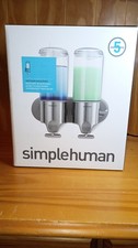 Image of Simplehuman Dual Hand Pumps Wall Mounts Space Savers 2 15 Oz Bottles B/N