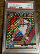 KYSHAWN GEORGE 2024 Panini Mosaic Rookie #256 Tessellation Prizm /15 PSA 10