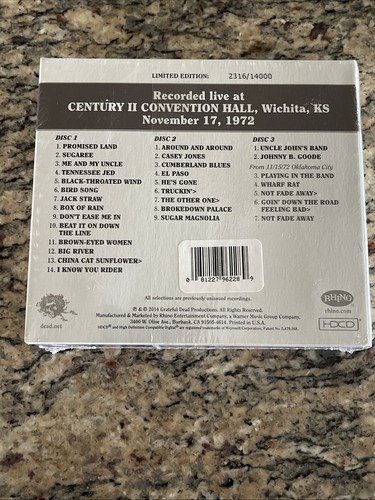 GRATEFUL DEAD "Dave's Picks Vol. 11" '14 HDCD 3 CD Wichita, KS 1972 NEW/ SEALED - Picture 4 of 4