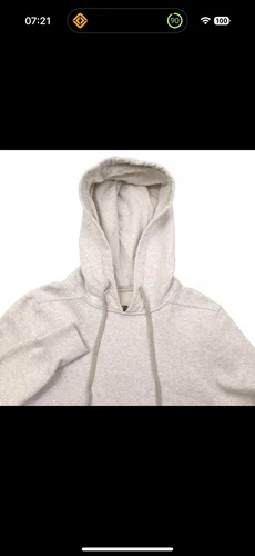 $615 Drkshdw Rick Owens Milk Melange maglione lungo felpa con cappuccio uomo taglia media