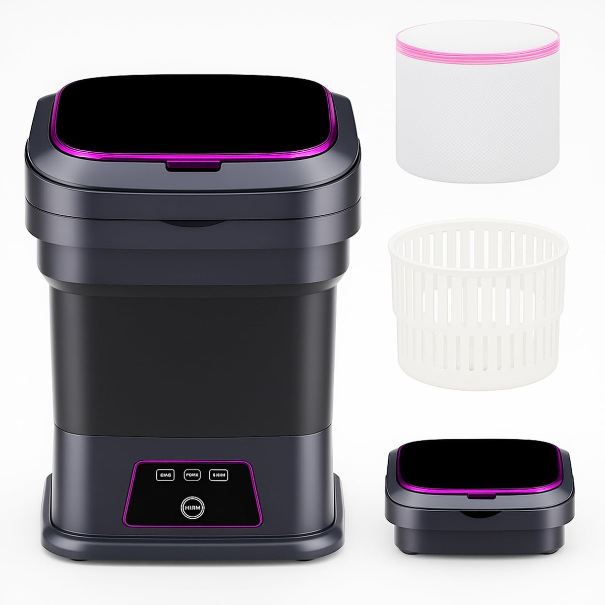 16l Portable Washing Machine, Foldable Ultra Quiet Three Mode Mini 