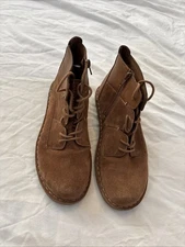 CLARKS COLLECTION Tamitha Brown Suede Leather Lace-Up Boots Womens Size 7