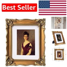 Elegant Vintage 8x10 Antique Picture Frame with Embossed Floral Design